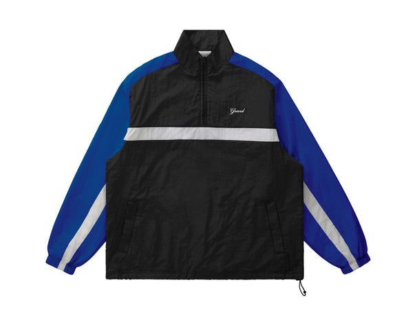 Grand Collection 1/4 Zip Nylon Pullover - Black/Royal