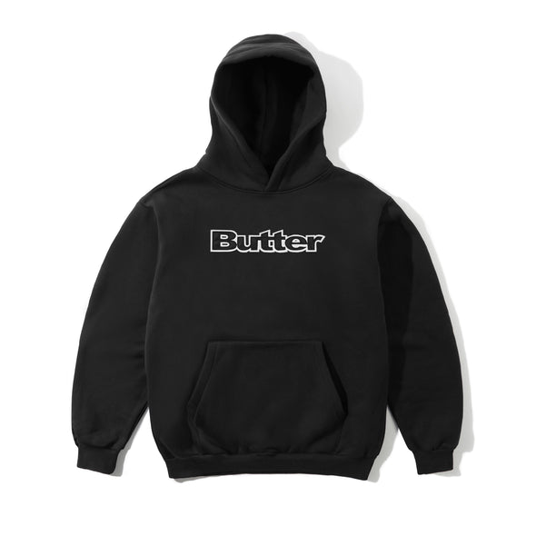Butter Goods Satin Logo Applique Hood - Black