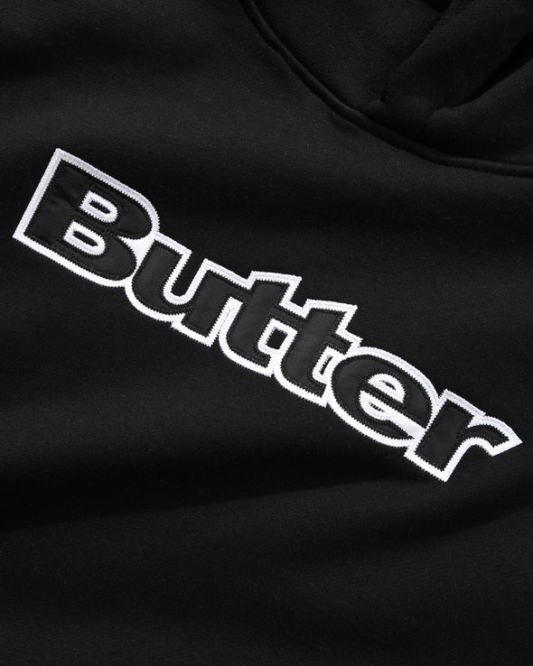 Butter Goods Satin Logo Applique Hood - Black