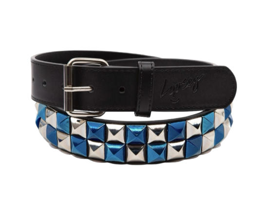 Loosey Blue Stud Finder Checkered Belt