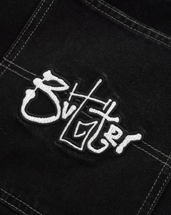 Butter Goods Scribble Denim Shorts - Washed Black