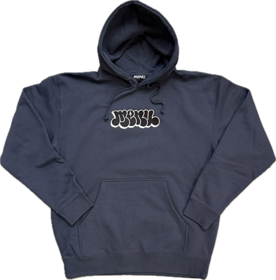 Menu Noah Embroidered Hoody - Slate Blue