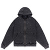 Dime Premium Waffle Zip Hoodie - Faded Black