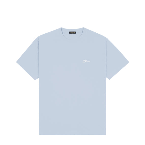Dime Cursive Small Logo T-Shirt - Blue Fog
