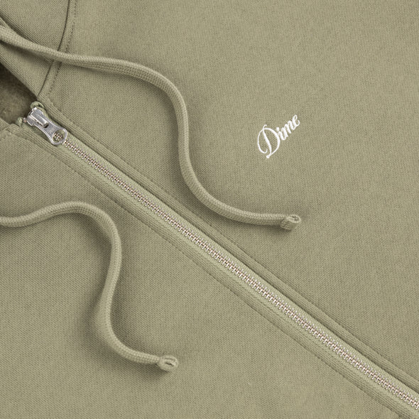 Dime Cursive Small Logo Zip-Hoodie - Army Green