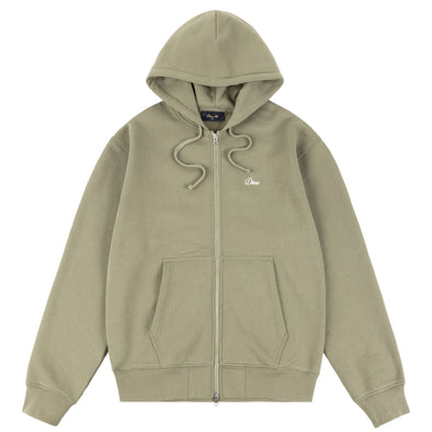 Dime Cursive Small Logo Zip-Hoodie - Army Green