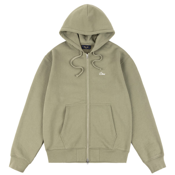 Dime Cursive Small Logo Zip-Hoodie - Army Green