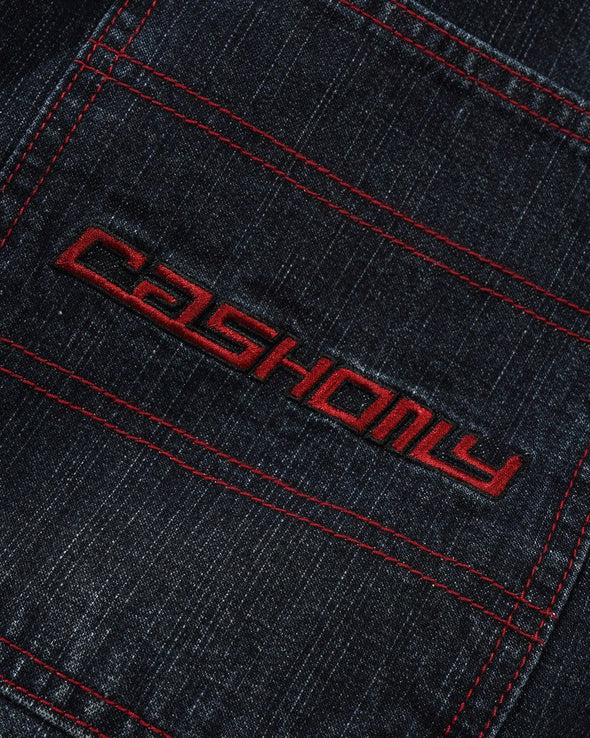 Cash Only Aleka Denim Jeans - Washed Streaky Denim
