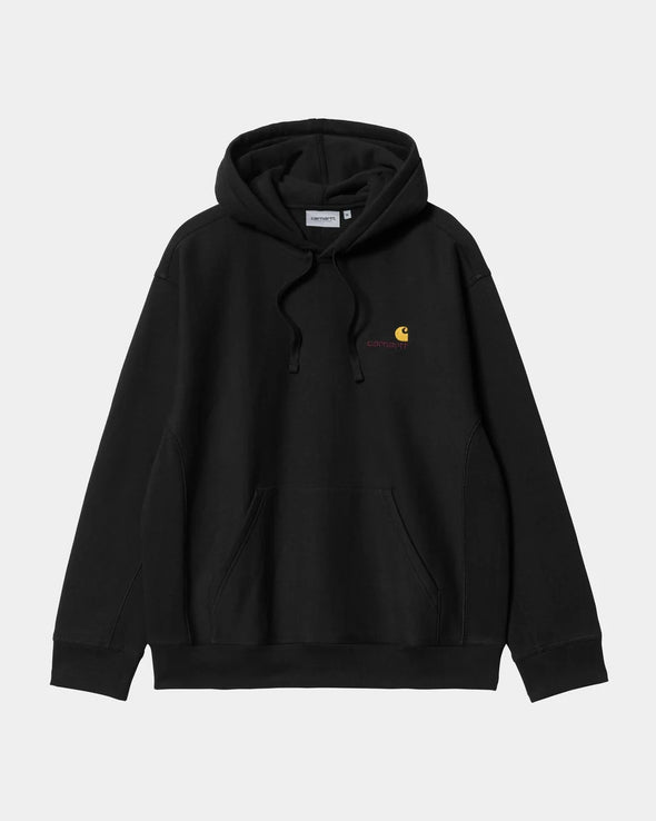 Carhartt WIP Hooded American Script Sweatshirt - Black