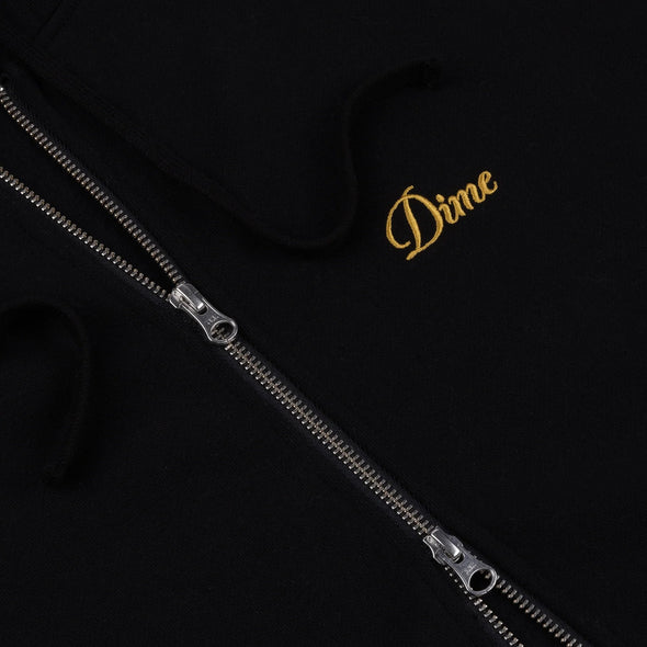 Dime Cursive Zip Hoodie - Black