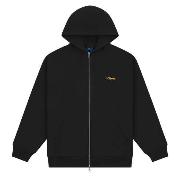 Dime Cursive Zip Hoodie - Black