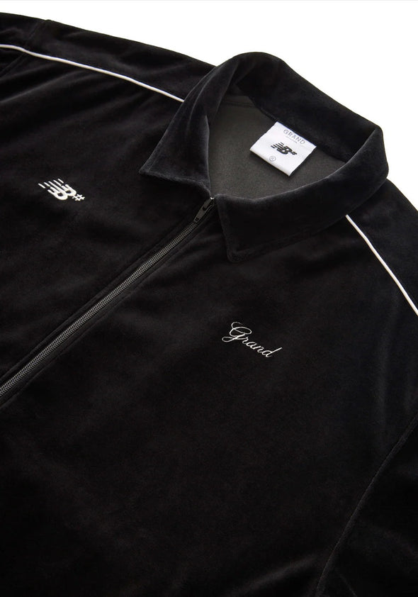 Grand X New Balance Velour Track Jacket - Black
