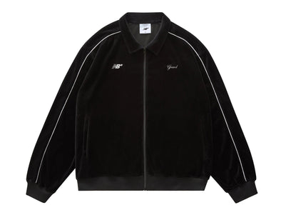 Grand X New Balance Velour Track Jacket - Black