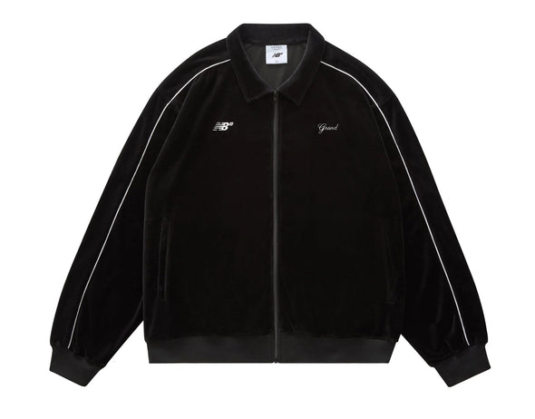 Grand X New Balance Velour Track Jacket - Black
