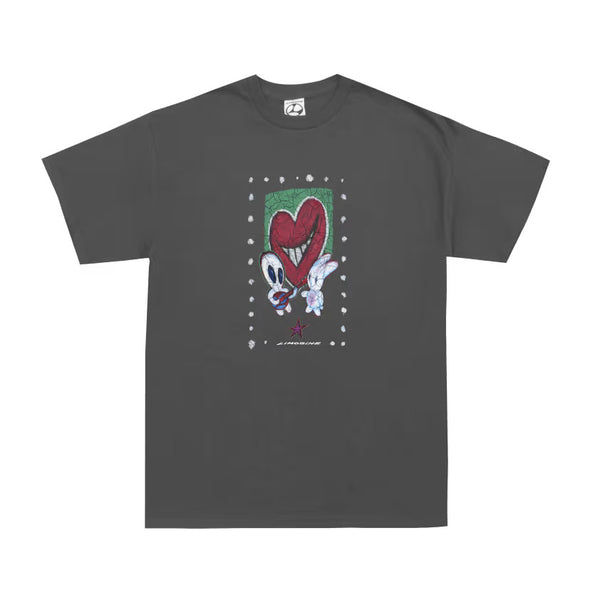 Limosine Heart Throb Tee -Charcoal