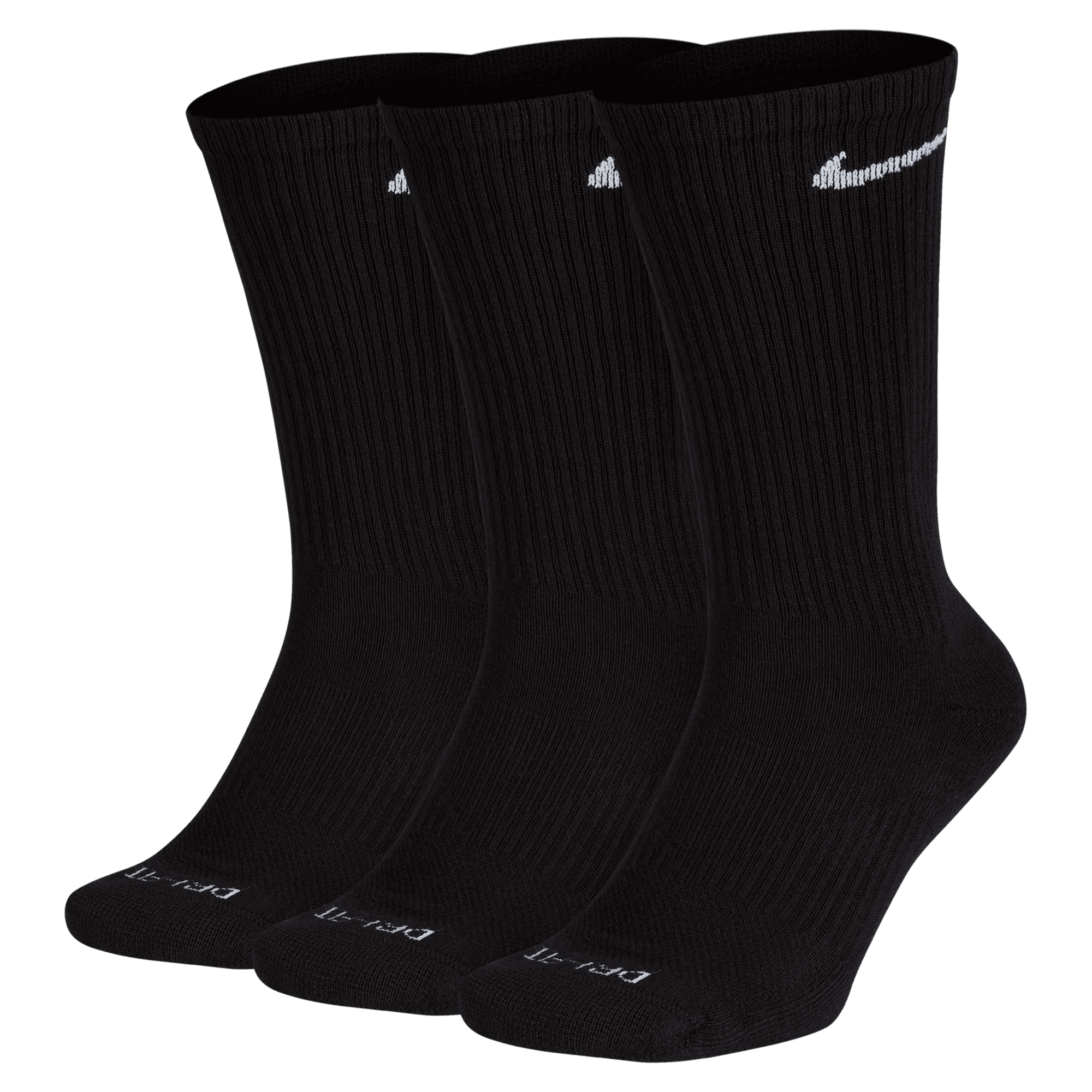 Nike Everyday Cush Crew Socks 3 Pack - Black/White â Menu Skateboard Shop